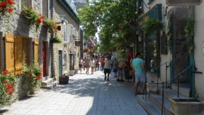 Alleyway with people in Quebec City, Canada image - Free stock photo ...